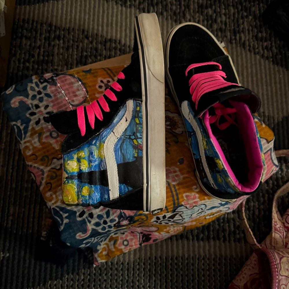 Vans hand-painted Sk8-Hi Starry Night Sz. 7.5 w